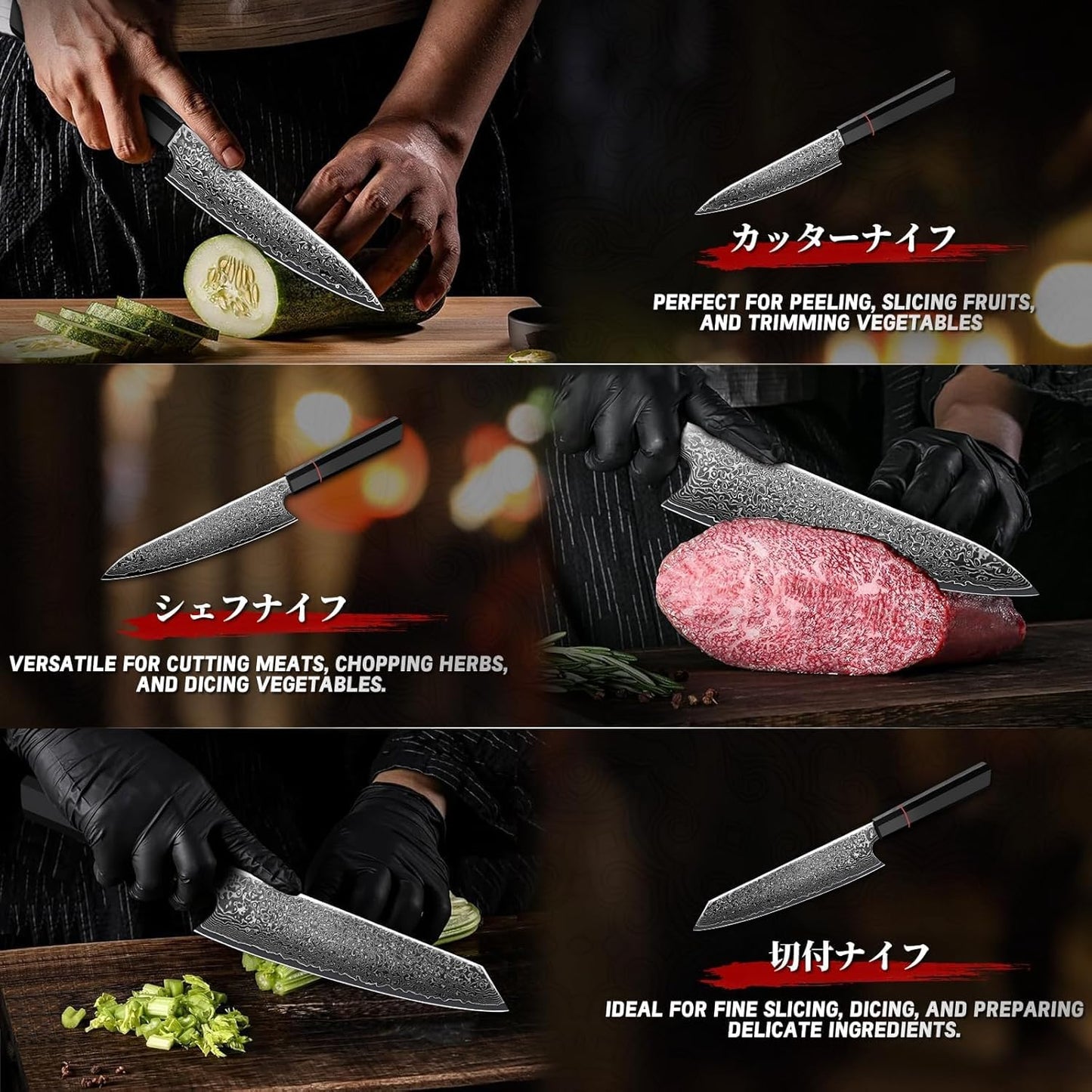 Damascus Nakiri Knife 6.5 Inch – VG10 Multipurpose Kitchen Knife | Japanese VG10 steel, Honbazuke Sharpening Method, Ergonomic Olive Wood Handle, Gift Box, for Vegetables and Meat