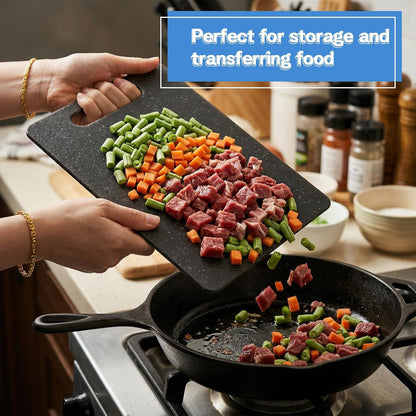10 Pcs Small Cutting Board for Kitchen Mini Plastic Cutting Board Set Bar Dishwasher Safe Granite Color Food for Camping Food Fruits Prep Vegetables Easy Grip, 6" x 10",Black