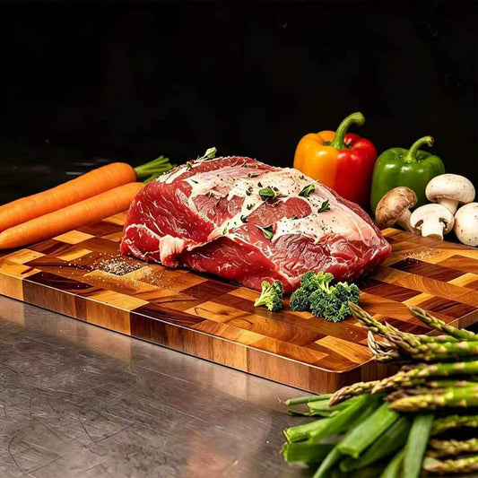 3 Packs Acacia Wood Cutting Board Set，Durable Chopping Board with Built-in Ergonomic Handles & Deep Juice Grooves，Block for Kitchen Prep & Charcuterie Serving