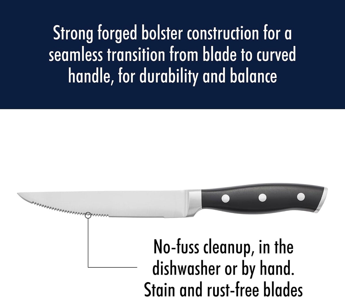 Forged Accent Steak Knives Set of 4 Razor-Sharp, German Engineered