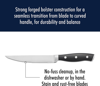 Forged Accent Steak Knives Set of 4 Razor-Sharp, German Engineered