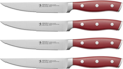 Forged Accent Steak Knives Set of 4 Razor-Sharp, German Engineered