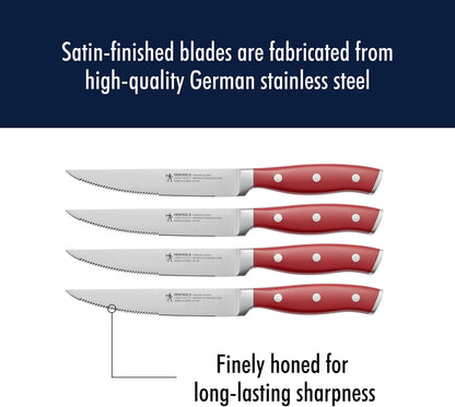 Forged Accent Steak Knives Set of 4 Razor-Sharp, German Engineered
