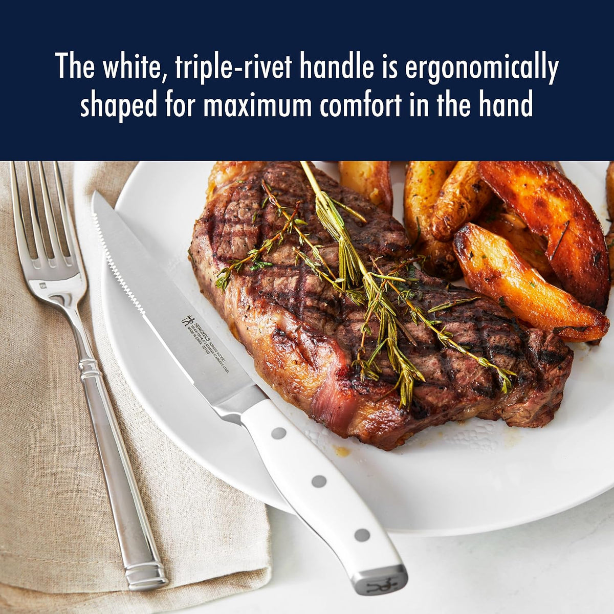 Forged Accent Steak Knives Set of 4 Razor-Sharp, German Engineered