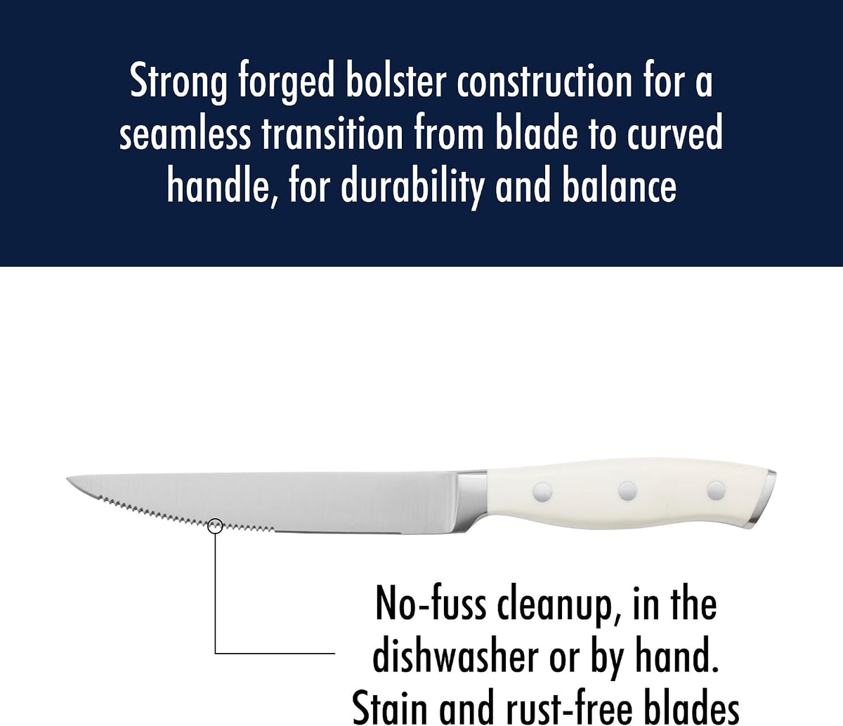 Forged Accent Steak Knives Set of 4 Razor-Sharp, German Engineered