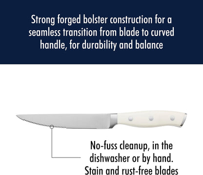 Forged Accent Steak Knives Set of 4 Razor-Sharp, German Engineered