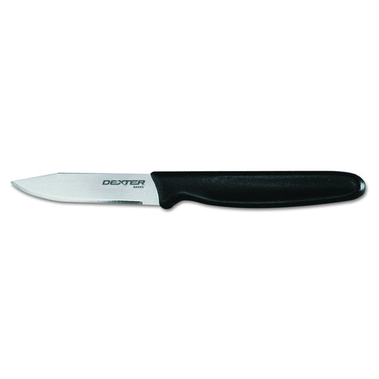 Dexter-Russell 31366 Paring Knife, 2-3/4" Clip Point Blade, Series, Slip-Resistant Polypropylene Handle with Finger Guard, Black, NSF Listed, Compact Kitchen Prep Knife