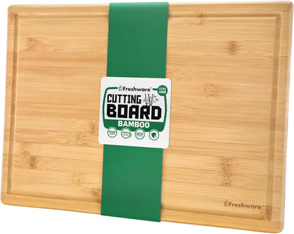 Bamboo Cutting Board Set of 3, Wooden Cutting Boards for Kitchen, Knife Friendly Food Grade Chopping Board, Lightweight with Hanging Hole for Easy Storage