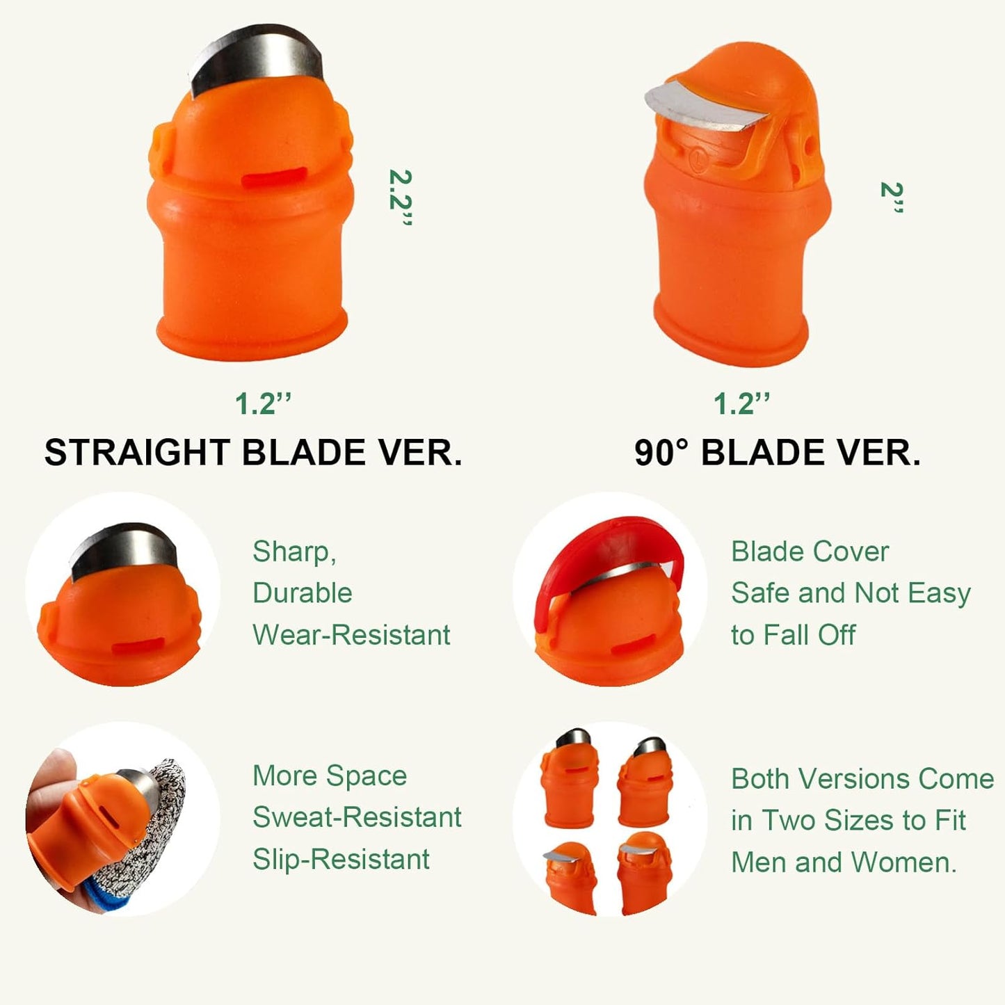 12 Pcs Gardening Thumb Knife Set, Finger Cutter with Anti-Cutting Finger Protector, Thumb Cutter for Vegetable Garden, Harvesting and Deadheading, Present for Gardeners