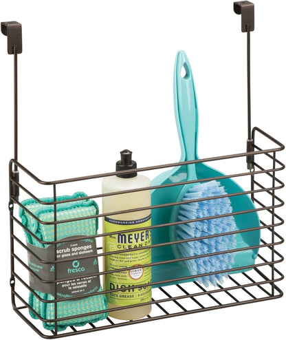 Over The Cupboard Hanging Storage Basket – Metal Bakeware Organiser and Cutting Board Holder – Excellent Kitchen Storage Solution – Bronze