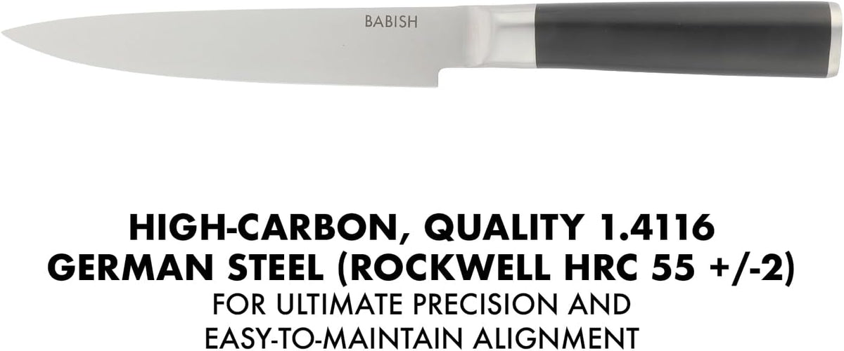 8-Inch Carving Knife – High-Carbon 1.4116 German Steel Slicing Knife with Dark Pakka Wood Handle, Full-Tang Razor Sharp Blade for Carving Meat, Turkey, Roast & BBQ