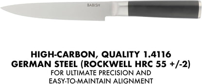 8-Inch Carving Knife – High-Carbon 1.4116 German Steel Slicing Knife with Dark Pakka Wood Handle, Full-Tang Razor Sharp Blade for Carving Meat, Turkey, Roast & BBQ