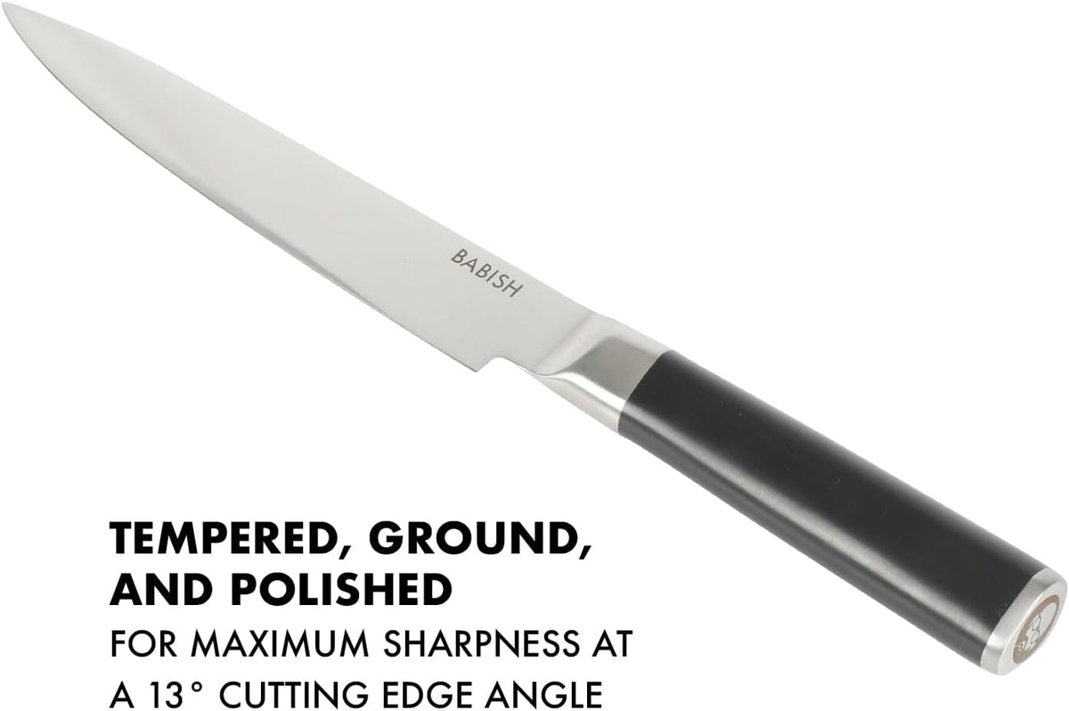8-Inch Carving Knife – High-Carbon 1.4116 German Steel Slicing Knife with Dark Pakka Wood Handle, Full-Tang Razor Sharp Blade for Carving Meat, Turkey, Roast & BBQ