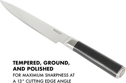8-Inch Carving Knife – High-Carbon 1.4116 German Steel Slicing Knife with Dark Pakka Wood Handle, Full-Tang Razor Sharp Blade for Carving Meat, Turkey, Roast & BBQ