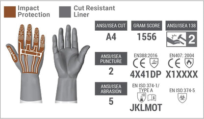 Chemical and Liquid Resistant Long Cuff Saftey Gloves | HexChem Series