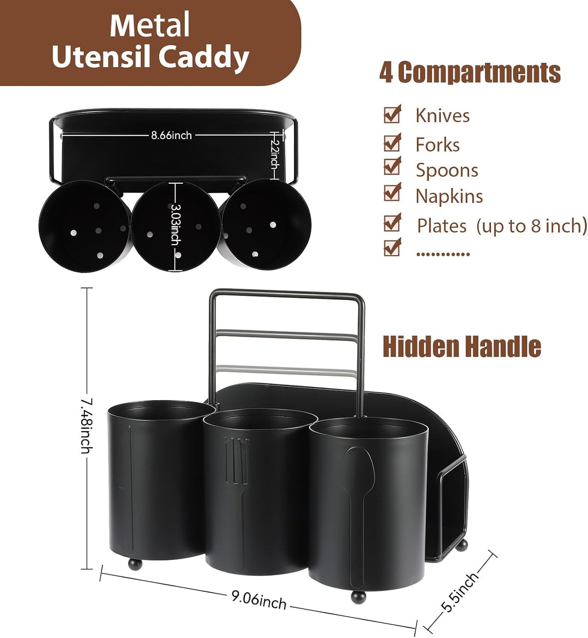 Silverware Organizer Utensil Caddy Metal Silverware Caddy Cutlery Holder