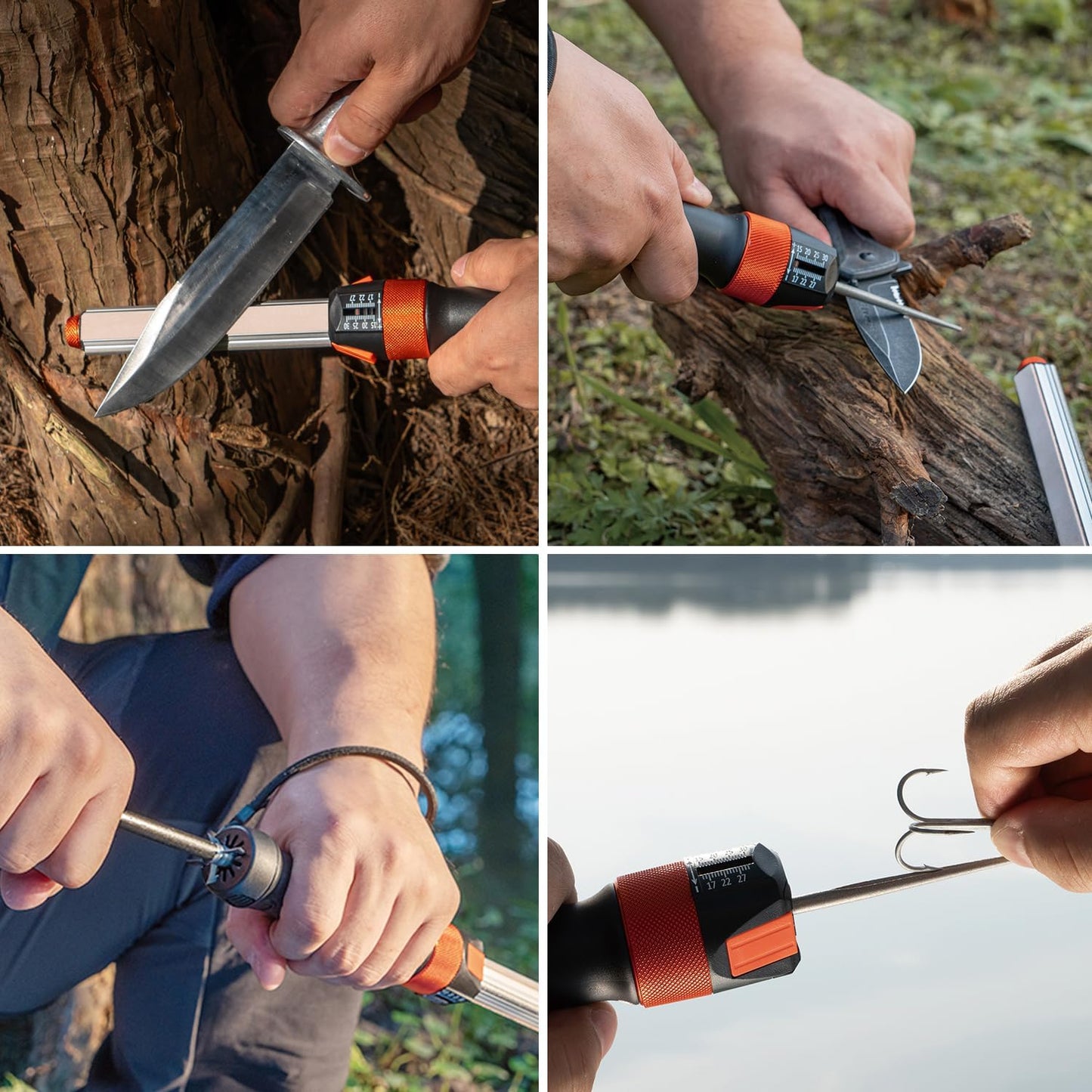 210N TRANSFOROD 11-In-1 Adjustable Angle Knife Sharpener with Monocrystalline Diamond & Ceramic Rods, Tapered Rod & Leather Strops, Premium Gift for Hunting & Outdoors