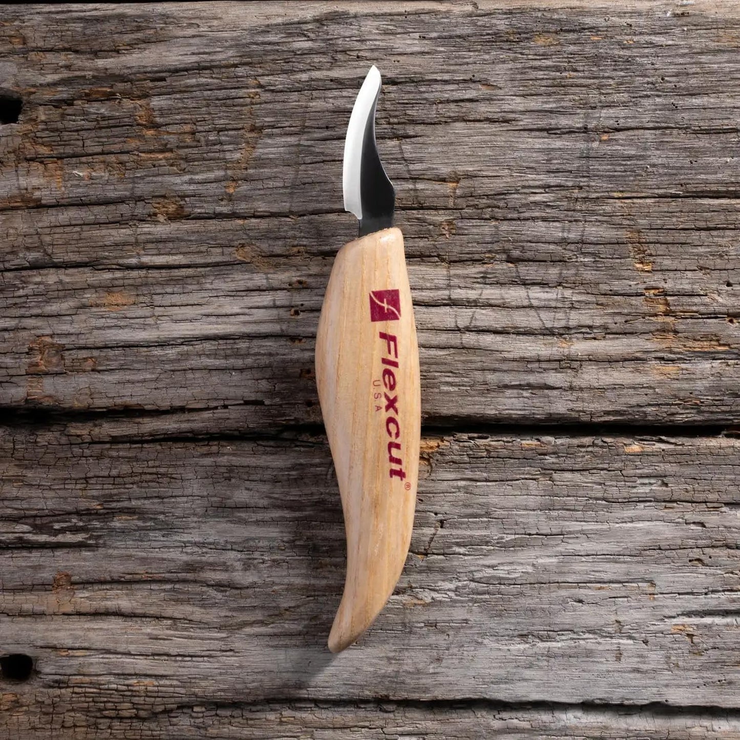 KN14 Roughing Knife 2″ High-Carbon Steel Straight Blade, Ergonomic Ash-wood Handle, 0.15 lb, Flexible Spring Steel Shaft, Made in USA