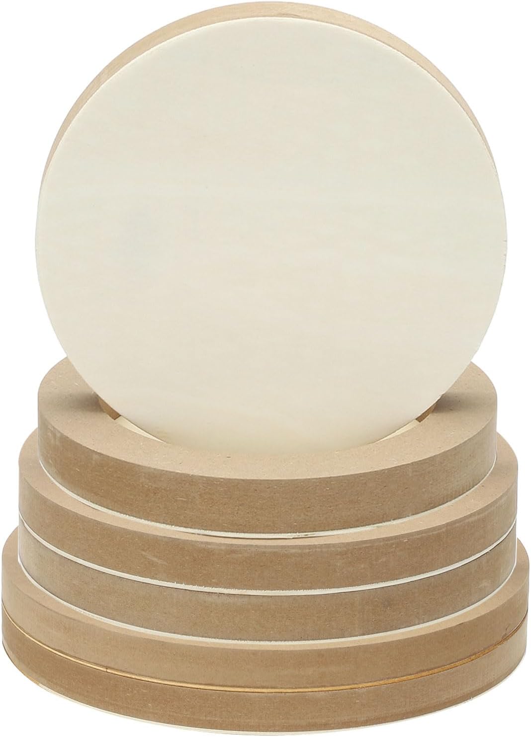 8" Round Wood Canvas Panels, 6pcs Unfinished Wood Plaque Disc Circle Board for Craft Projects, Art Painting, Carving, Engraving, DIY