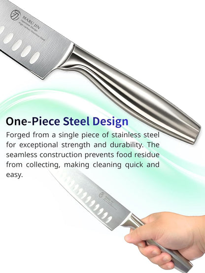Japanese 15-Piece Kitchen Knife Block Set with Built-in Sharpener, High Carbon Stainless Steel Chef Knife Set, Dishwasher Safe Razor Sharp Cutlery Set (Wooden)