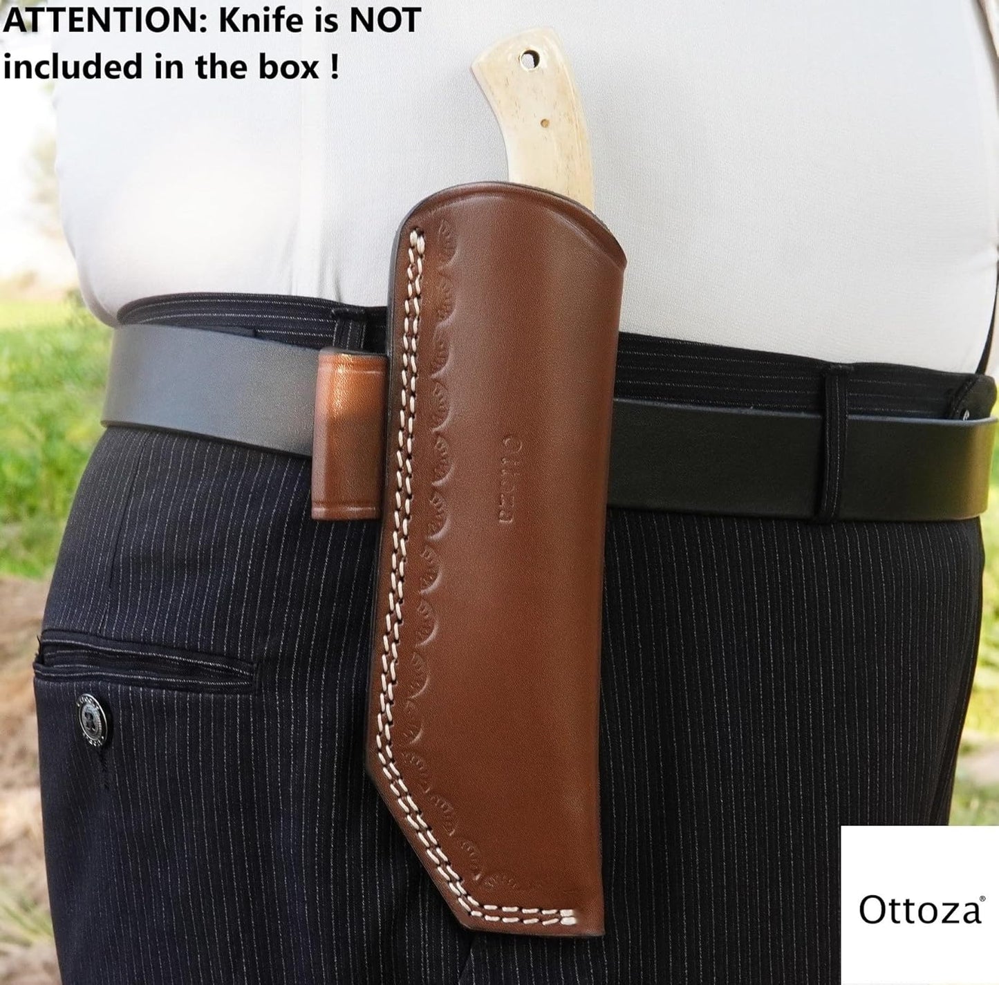 TOP GRAIN Leather Knife Sheaths for Fixed Blade Knives, Leather Knife Sheath for Belt, Leather Knife Holster Belt Knife Holder, Vertical Knife Sheath for Belt No:206