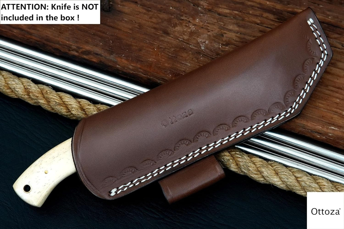 TOP GRAIN Leather Knife Sheaths for Fixed Blade Knives, Leather Knife Sheath for Belt, Leather Knife Holster Belt Knife Holder, Vertical Knife Sheath for Belt No:206