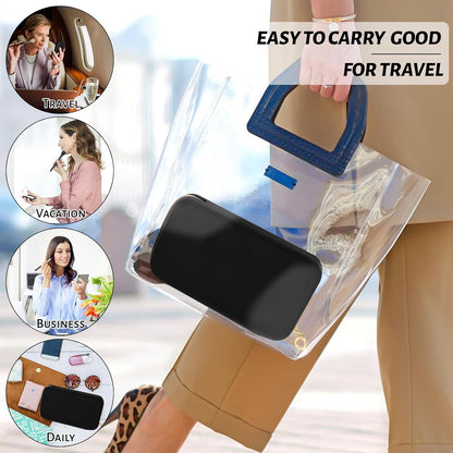 Travel Makeup Brush Holder, Silicone Makeup Brush Bag with Zipper Closure, Makeup Brushes Organizer Case Washable Makeup Pouch Holder Case for Daily, Work, Essentials（Black）