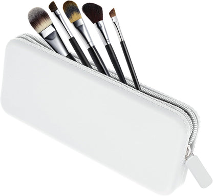 Travel Makeup Brush Holder, Silicone Makeup Brush Bag with Zipper Closure, Makeup Brushes Organizer Case Washable Makeup Pouch Holder Case for Daily, Work, Essentials（Black）