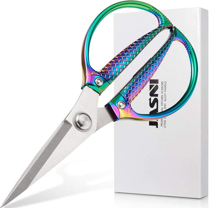 Fish pattern Powerful kitchen scissors professional Heavy Duty Multi-Purpose pretty Color rainbow Titanium Coating Forged Stainless Steel fish bones Shears Office Home scissors