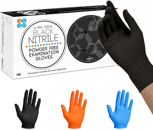 Nitrile Gloves Disposable Latex Free | 4 Mil Powder Free, Food Safe, Kitchen & Medical - Cleaning & Tattoo Supplies