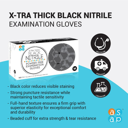 Nitrile Gloves Disposable Latex Free | 4 Mil Powder Free, Food Safe, Kitchen & Medical - Cleaning & Tattoo Supplies