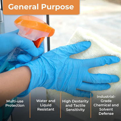 Nitrile Gloves Disposable Latex Free | 4 Mil Powder Free, Food Safe, Kitchen & Medical - Cleaning & Tattoo Supplies