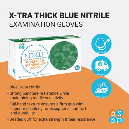 Nitrile Gloves Disposable Latex Free | 4 Mil Powder Free, Food Safe, Kitchen & Medical - Cleaning & Tattoo Supplies