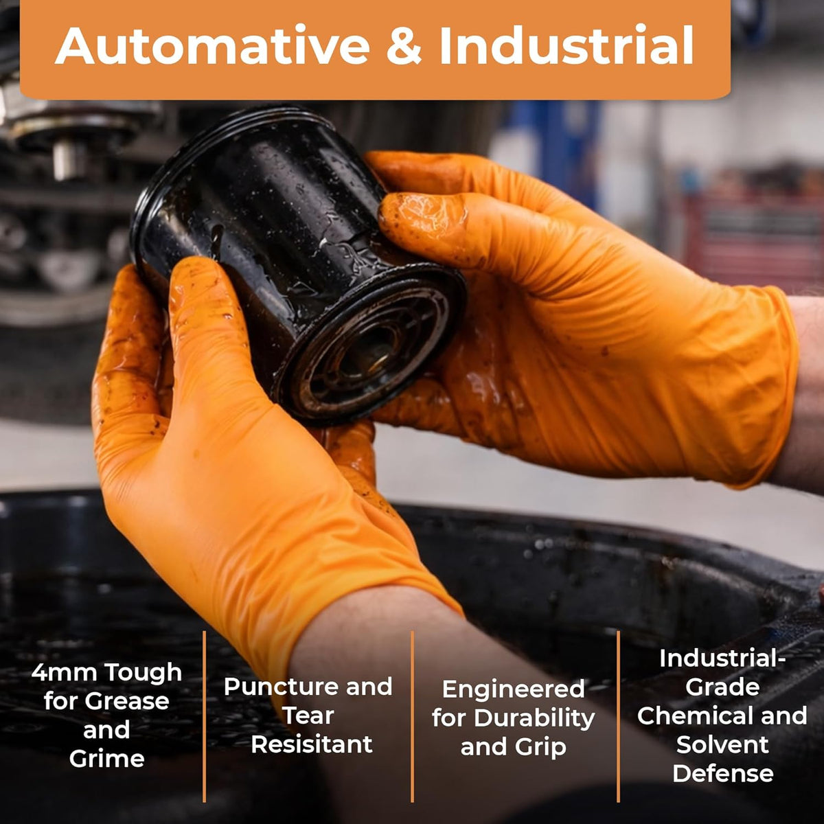 Nitrile Gloves Disposable Latex Free | 4 Mil Powder Free, Food Safe, Kitchen & Medical - Cleaning & Tattoo Supplies