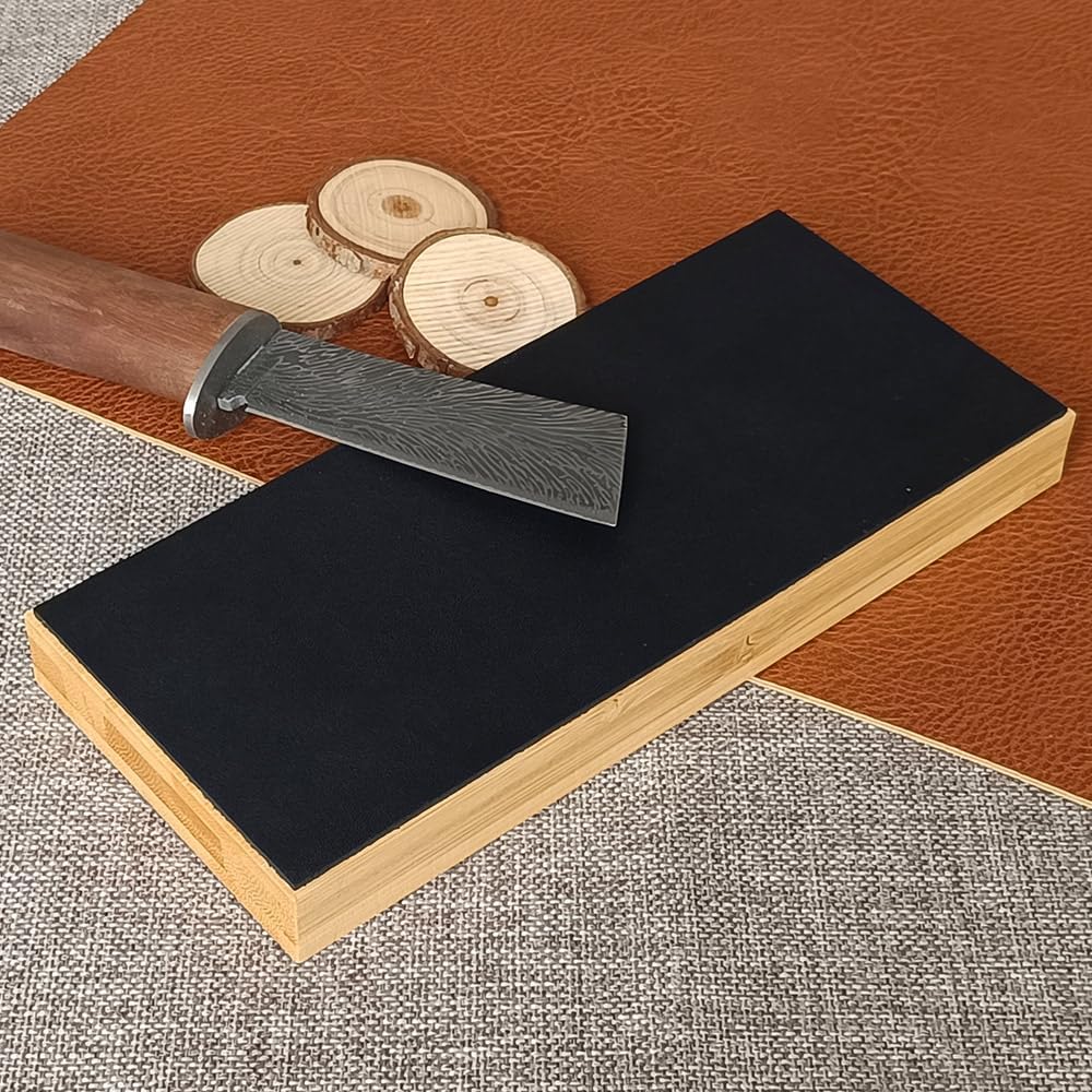 Leather Strop 7.8" with Knife Sharpening Stone 7",10000 Grit Whetstone, Final Fine Polishing stone, Natural Honing Oilstone for Knives Tools, Knife Sharpener (light green with leather strop)