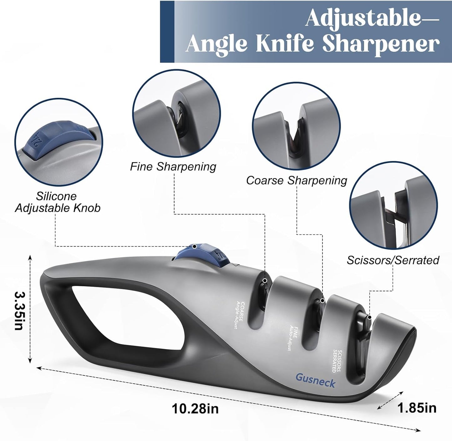 5-Angle Adjustable Knife Sharpener,Handheld Pocket Knife Sharpener, Suitable for all knives including kitchen knives, scissors, outdoor knives.
