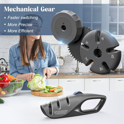 5-Angle Adjustable Knife Sharpener,Handheld Pocket Knife Sharpener, Suitable for all knives including kitchen knives, scissors, outdoor knives.