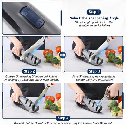 5-Angle Adjustable Knife Sharpener,Handheld Pocket Knife Sharpener, Suitable for all knives including kitchen knives, scissors, outdoor knives.