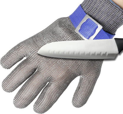 Level 9 Cut Resistant Gloves Stainless Steel Mesh Metal Glove Safety Work Glove for Meat Cutting Kitchen Chef Slicing