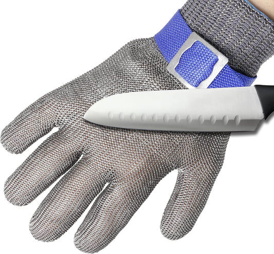 Level 9 Cut Resistant Gloves Stainless Steel Mesh Metal Glove Safety Work Glove for Meat Cutting Kitchen Chef Slicing