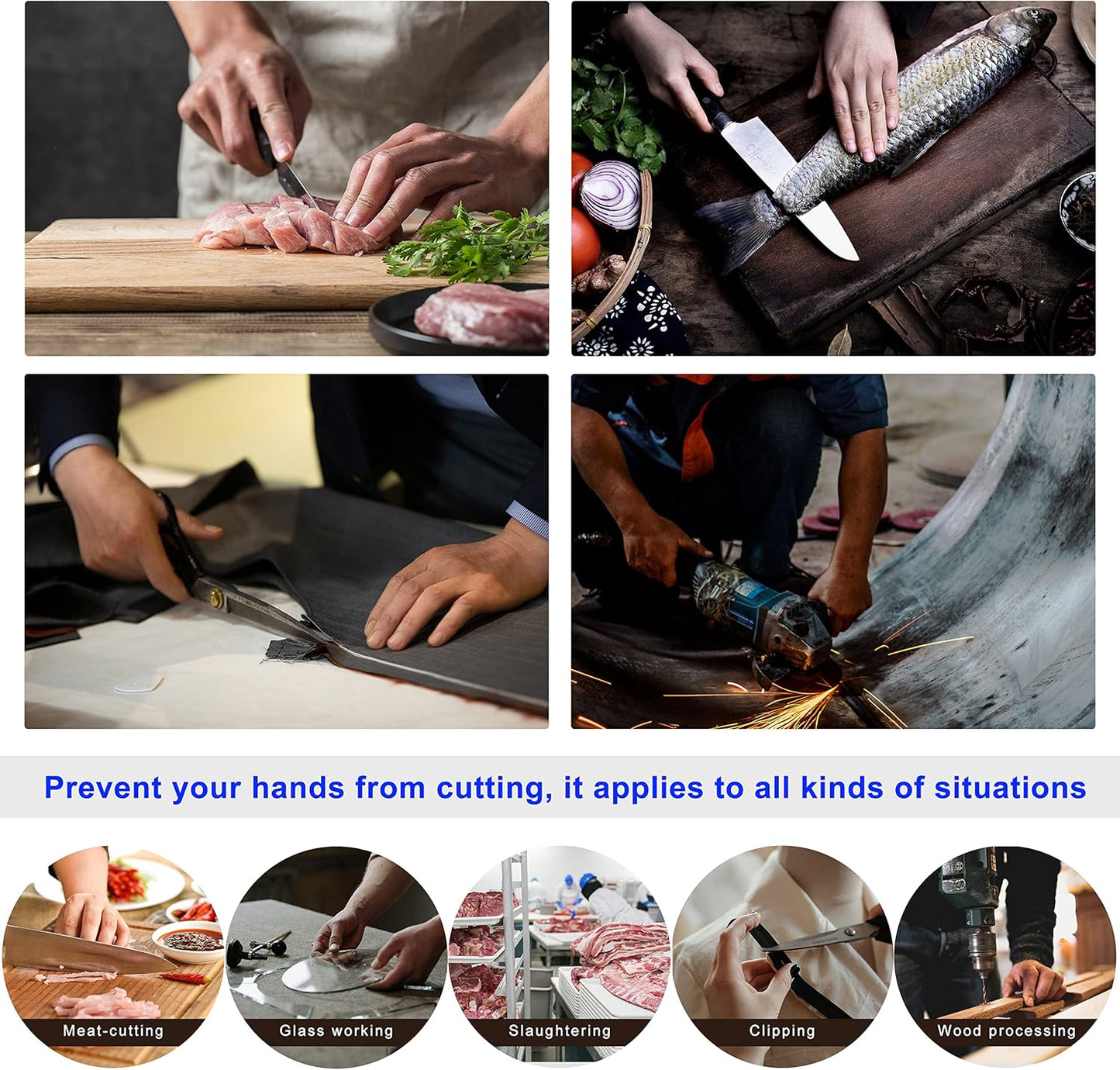 Level 9 Cut Resistant Gloves Stainless Steel Mesh Metal Glove Safety Work Glove for Meat Cutting Kitchen Chef Slicing