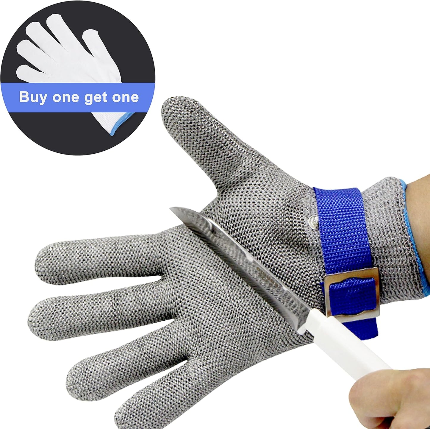 Level 9 Cut Resistant Gloves Stainless Steel Mesh Metal Glove Safety Work Glove for Meat Cutting Kitchen Chef Slicing