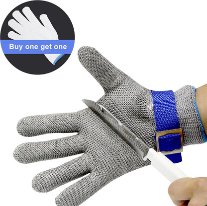 Level 9 Cut Resistant Gloves Stainless Steel Mesh Metal Glove Safety Work Glove for Meat Cutting Kitchen Chef Slicing
