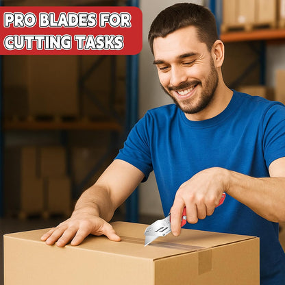 100 Pack Utility Knife Blades, SK5 Box Cutter Blades, Razor Blades | Blades for box cutter use cut cardboard, leather and drywall, Replacement blades suit home repairs, crafts and DIY projects