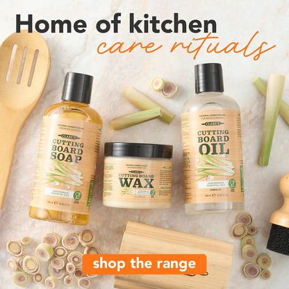 Cutting Board Oil & Wax Kit, Orange Lemon Scent, Food Safe - 2 Pack | Includes Food Grade Mineral Oil (12oz), Cutting Board Wax (6oz) for Cutting Boards, Butcher Blocks & Kitchen Wooden Utensils
