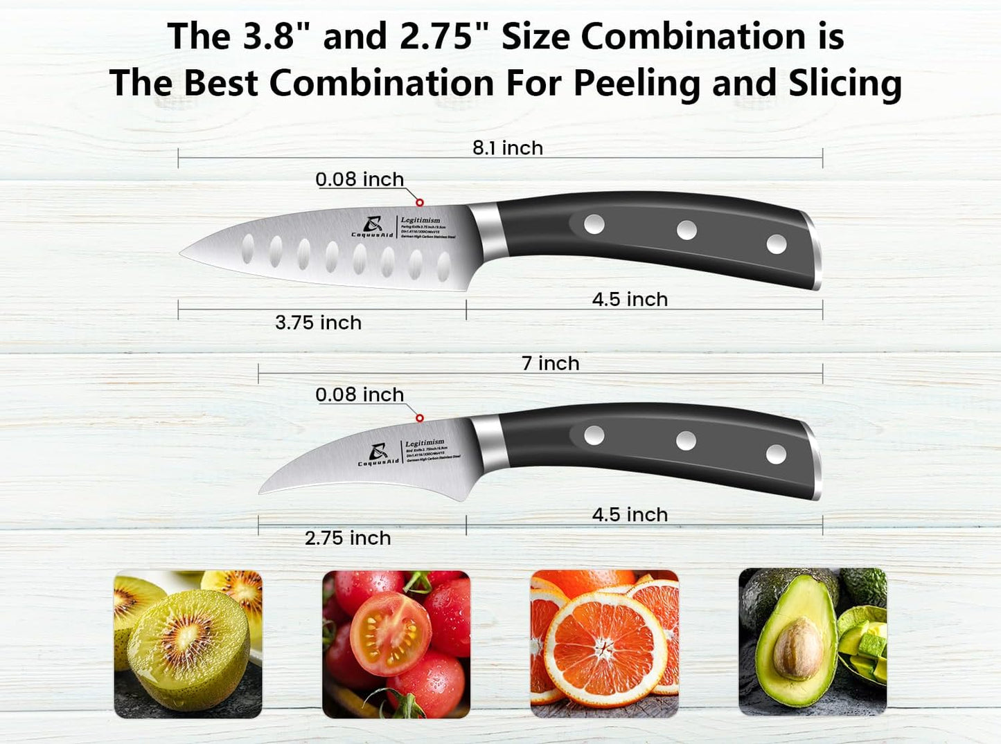 5 inch Kitchen Utility Knife, Serrated Blade Tomato Knife | Ultra Sharp Paring knives, Round Tip, Ergonomic Handle, Full Tang – Forged High Carbon German Steel, Ideal for Gift (Black)