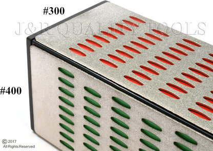 4 Sided Sharpening Stone Diamond Hone Block Kitchen Knife Sharpener Whetstone