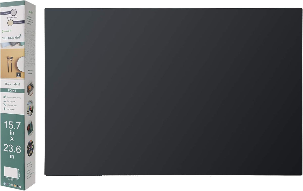 Silicone Mat for Kitchen Counter, Heat Resistant Nonskid Table Mat for Air Fryer to Site on, Countertop Protector, Thick 2MM, XL Large