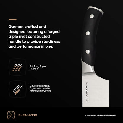 2-Piece Kitchen Knife Set – Ultra Sharp Precision German Stainless Steel Blades, 5” Utility & 3.5” Paring Knife with Ergonomic Handles, Multipurpose for Slicing & Peeling, Black Handle