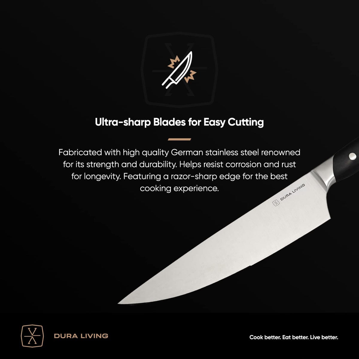 2-Piece Kitchen Knife Set – Ultra Sharp Precision German Stainless Steel Blades, 5” Utility & 3.5” Paring Knife with Ergonomic Handles, Multipurpose for Slicing & Peeling, Black Handle